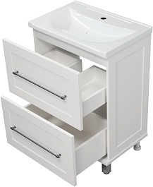 Misty Тумба с раковиной Марта 60 белая глянцевая – фотография-2